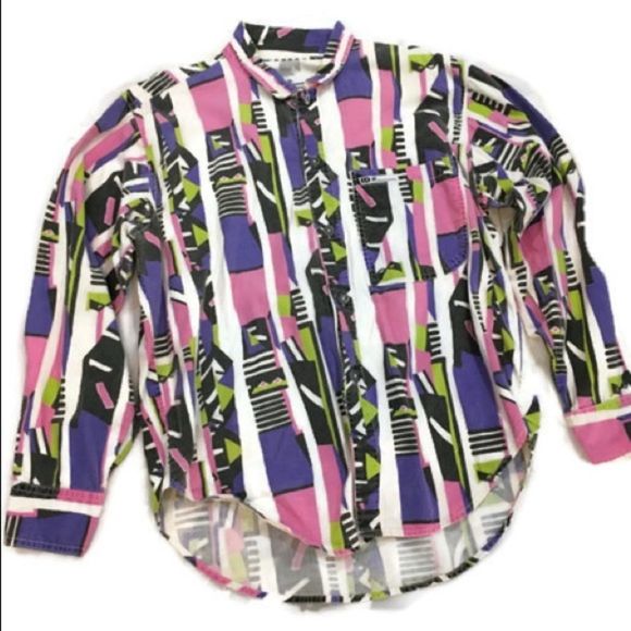 Vintage Tops - Vintage 100% Cotton Long Sleeve Top